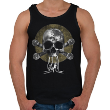 PRINTFASHION Koponya Zene - Férfi atléta - Fekete atléta, trikó