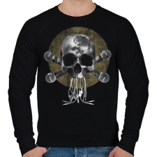 PRINTFASHION Koponya Zene - Férfi pulóver - Fekete férfi pulóver, kardigán