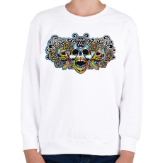 PRINTFASHION Koponyák művészi ornamentika - Gyerek pulóver - Fehér