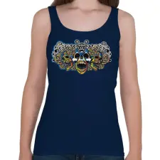 PRINTFASHION Koponyák művészi ornamentika - Női atléta - Sötétkék női trikó