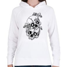 PRINTFASHION Koponyák - Női kapucnis pulóver - Fehér