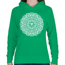 PRINTFASHION Koponyás mandala - Női kapucnis pulóver - Zöld