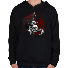 PRINTFASHION koponyás skorpió - Gyerek kapucnis pulóver - Fekete