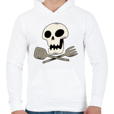 PRINTFASHION Koponyás szakács - Férfi kapucnis pulóver - Fehér