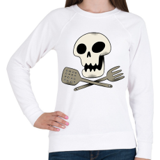PRINTFASHION Koponyás szakács - Női pulóver - Fehér