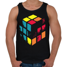 PRINTFASHION Kopott Rubik kocka - Férfi atléta - Fekete