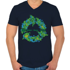 PRINTFASHION Körforgás - Férfi V-nyakú póló - Sötétkék férfi póló