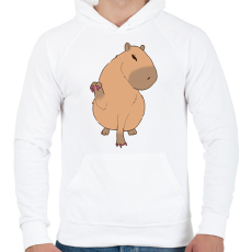 PRINTFASHION Körmös capybara - Férfi kapucnis pulóver - Fehér
