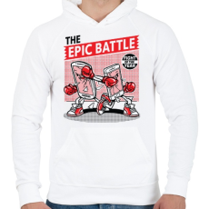 PRINTFASHION Korrekt csata - Férfi kapucnis pulóver - Fehér