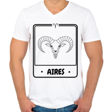 PRINTFASHION kos - Férfi V-nyakú póló - Fehér