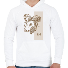 PRINTFASHION Kos horoszkóp - Férfi kapucnis pulóver - Fehér