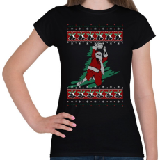 PRINTFASHION Kosaras karácsony - Női póló - Fekete