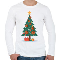PRINTFASHION Kosaras karácsonyfa - Férfi hosszú ujjú póló - Fehér