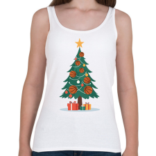 PRINTFASHION Kosaras karácsonyfa - Női atléta - Fehér női trikó