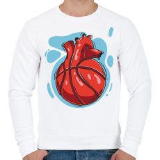 PRINTFASHION Kosaras szív - Férfi pulóver - Fehér