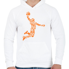 PRINTFASHION Kosaras ugrás - Férfi kapucnis pulóver - Fehér férfi pulóver, kardigán