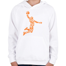PRINTFASHION Kosaras ugrás - Gyerek kapucnis pulóver - Fehér gyerek pulóver, kardigán