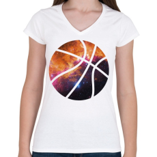 PRINTFASHION Kosaras univerzum - Női V-nyakú póló - Fehér