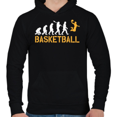 PRINTFASHION Kosárlabda evolúció - Férfi kapucnis pulóver - Fekete