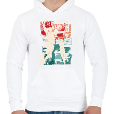 PRINTFASHION Kosárlabda - Férfi kapucnis pulóver - Fehér férfi pulóver, kardigán
