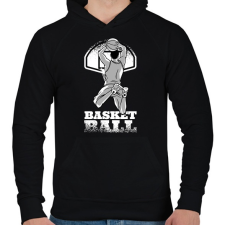 PRINTFASHION Kosárlabda - Férfi kapucnis pulóver - Fekete férfi pulóver, kardigán