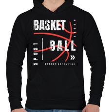 PRINTFASHION kosárlabda - Férfi kapucnis pulóver - Fekete