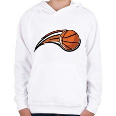 PRINTFASHION Kosárlabda - Gyerek kapucnis pulóver - Fehér
