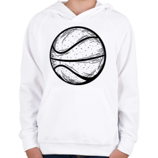 PRINTFASHION Kosárlabda - Gyerek kapucnis pulóver - Fehér