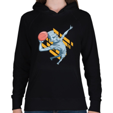 PRINTFASHION kosárlabda - Női kapucnis pulóver - Fekete