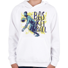 PRINTFASHION Kosárlabda sport - basketball - Gyerek kapucnis pulóver - Fehér