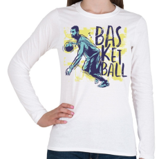 PRINTFASHION Kosárlabda sport - basketball - Női hosszú ujjú póló - Fehér