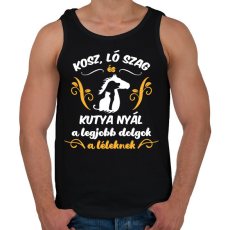 PRINTFASHION Kosz, ló szag, kutya nyál - Férfi atléta - Fekete