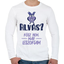 PRINTFASHION Kösz nem, már leszoktam - Férfi hosszú ujjú póló - Fehér férfi póló