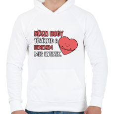PRINTFASHION Köszi hogy törölted a fenekem meg ilyenek - Férfi kapucnis pulóver - Fehér