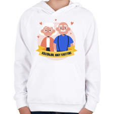 PRINTFASHION Köszönjük, hogy vagytok - Gyerek kapucnis pulóver - Fehér gyerek pulóver, kardigán