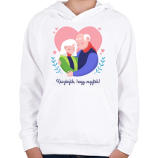 PRINTFASHION Köszönjük, hogy vagytok - Gyerek kapucnis pulóver - Fehér gyerek pulóver, kardigán