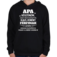PRINTFASHION Köszönöm apa - fehér - Gyerek kapucnis pulóver - Fekete gyerek pulóver, kardigán