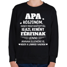 PRINTFASHION Köszönöm apa - fehér - Gyerek pulóver - Fekete gyerek pulóver, kardigán