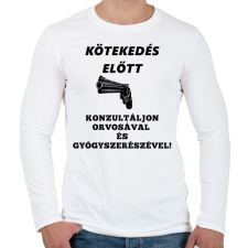 PRINTFASHION KÖTEKEDÉS ELŐTT - Férfi hosszú ujjú póló - Fehér férfi póló