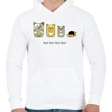 PRINTFASHION kotkotkotkot - Férfi kapucnis pulóver - Fehér