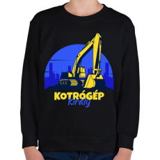 PRINTFASHION Kotrógép király - Gyerek pulóver - Fekete