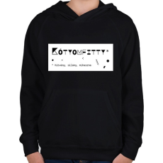PRINTFASHION Kótyomfitty - Gyerek kapucnis pulóver - Fekete