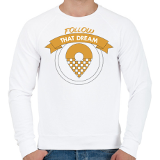PRINTFASHION Kövesd azt az álmot - Taxis - Férfi pulóver - Fehér