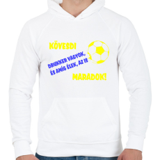 PRINTFASHION Kövesdi drukker - Férfi kapucnis pulóver - Fehér