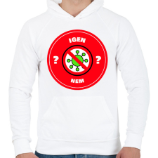 PRINTFASHION Kovid - Férfi kapucnis pulóver - Fehér férfi pulóver, kardigán