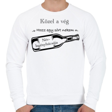 PRINTFASHION Közel a vég - Férfi pulóver - Fehér férfi pulóver, kardigán
