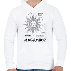 PRINTFASHION Közel engedlek - Férfi kapucnis pulóver - Fehér