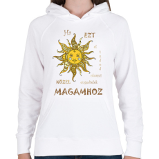 PRINTFASHION Közel engedlek - Női kapucnis pulóver - Fehér