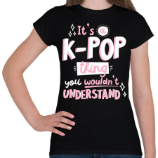 PRINTFASHION KPOP rajongó - Női póló - Fekete női póló