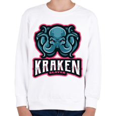 PRINTFASHION Kraken Slayer - Gyerek pulóver - Fehér